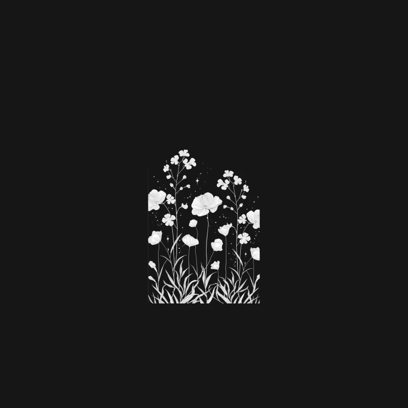 Delicate Wildflower Sketch: A Botanical Pencil Illustration Desk Mat
