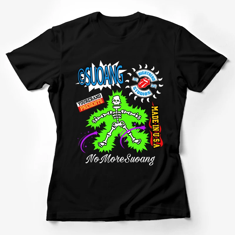 Kreatives Design mit Skelett und Logos Damen T-Shirt