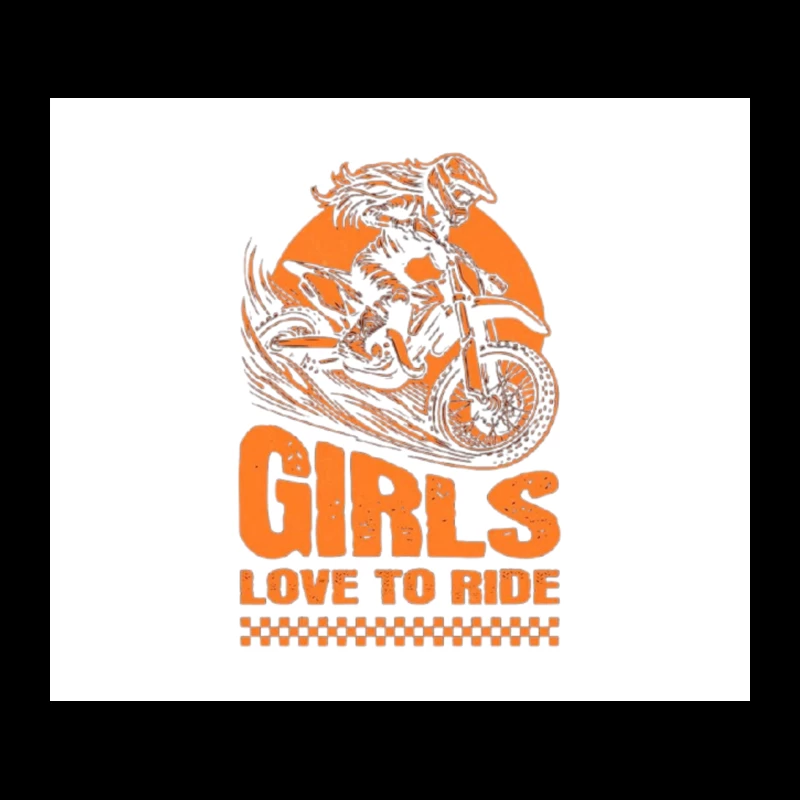 Girls Love to Ride - Motocross Racing Design Tapestry