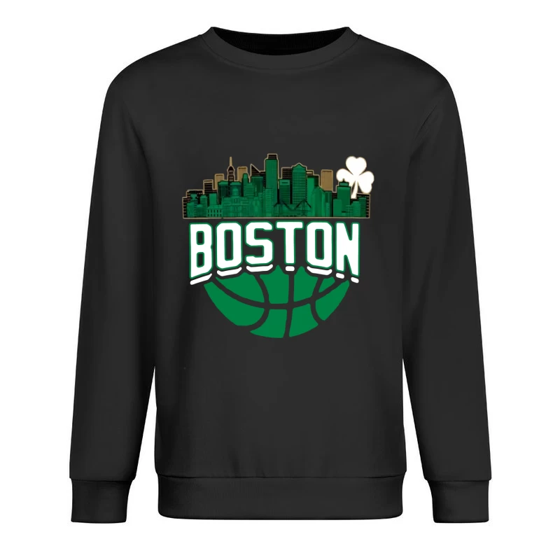 Boston Skyline Basketball Design Herren Pullover Sweatshirt