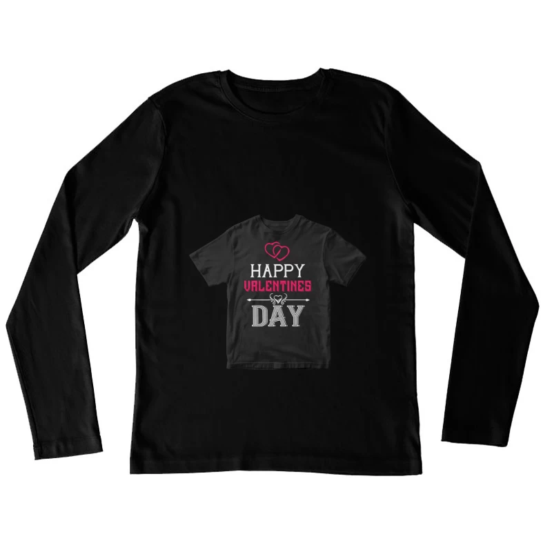 T-shirt Saint-Valentin avec coeurs et message Femme Manches Longues T-Shirt