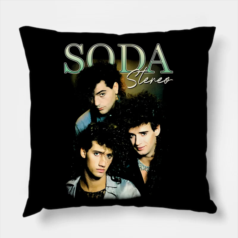 Soda Stereo Band Vintage Throw Pillow