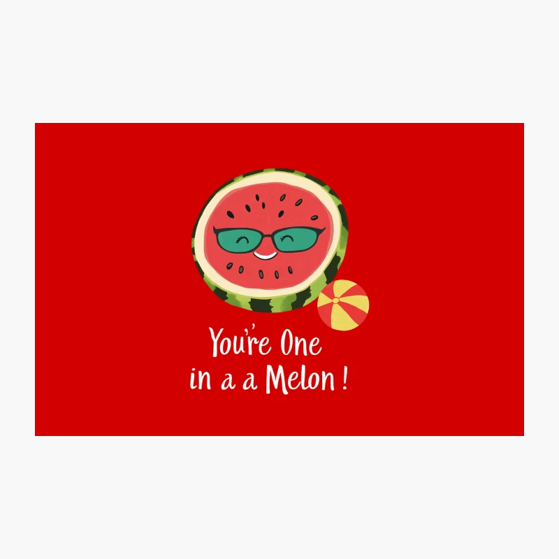 Cute Cartoon Watermelon with Sunglasses and Beach Ball Travel Mug