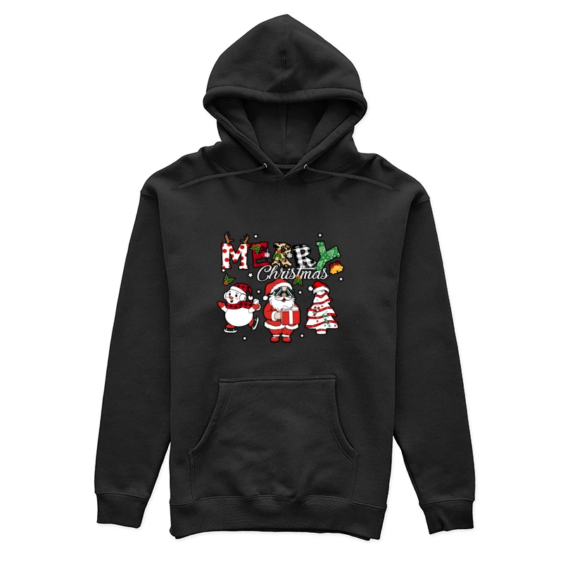Design de Noël avec Père Noël et Bonhomme de Neige Femme Sweat à capuche