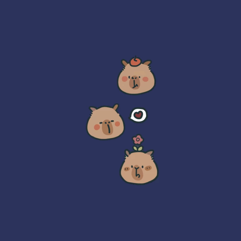 Illustrations mignonnes de Capybara Homme T-Shirt