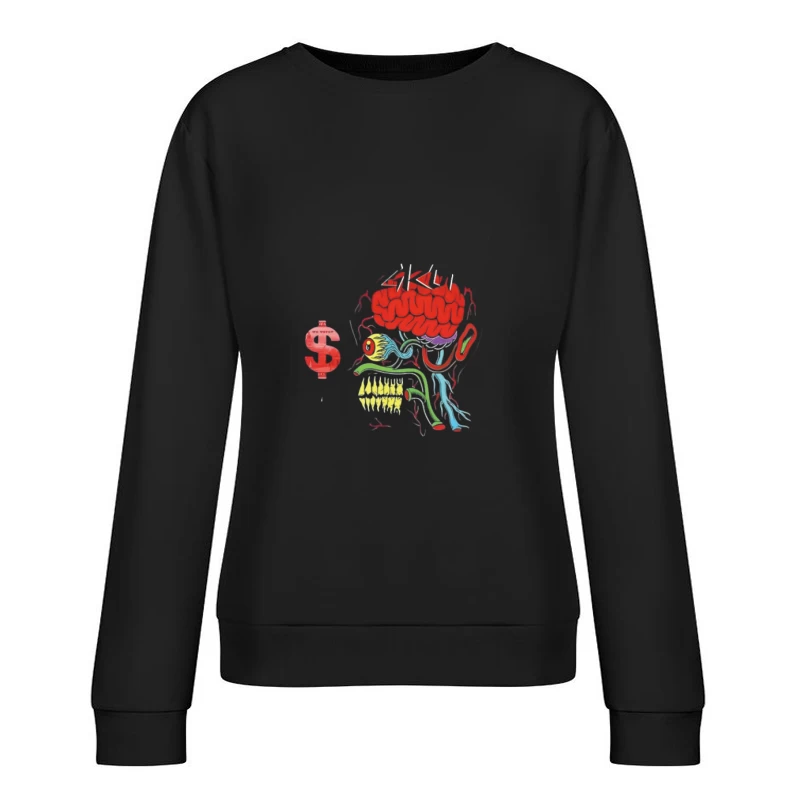 Gehirndesign mit Dollarzeichen Damen Pullover Sweatshirt