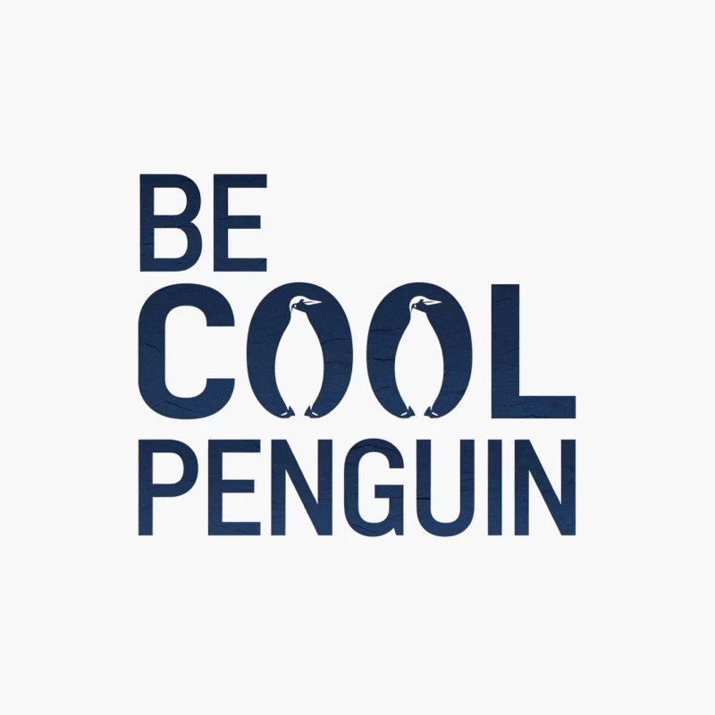 Cool Penguin Minimalist Typography Design Cotton Tote Bag