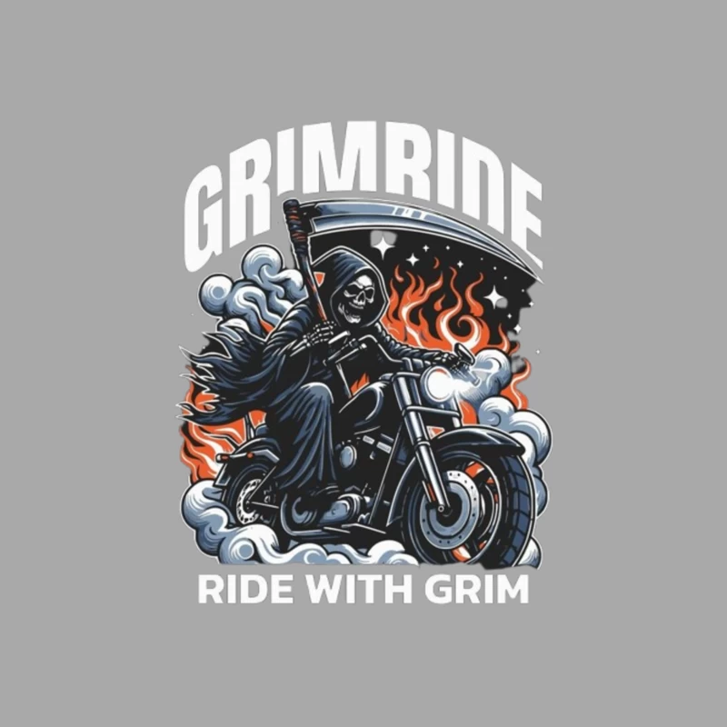 Grim Reaper's Fiery Motorcycle Ride Female Pullover Hoodie