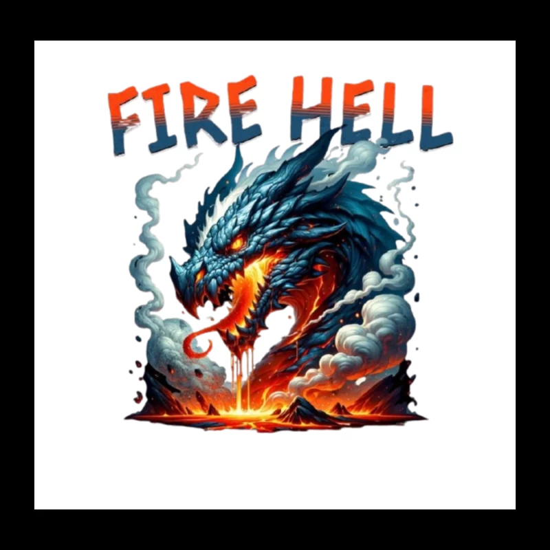 Fire Hell Dragon with Glowing Flames Throw Pillow