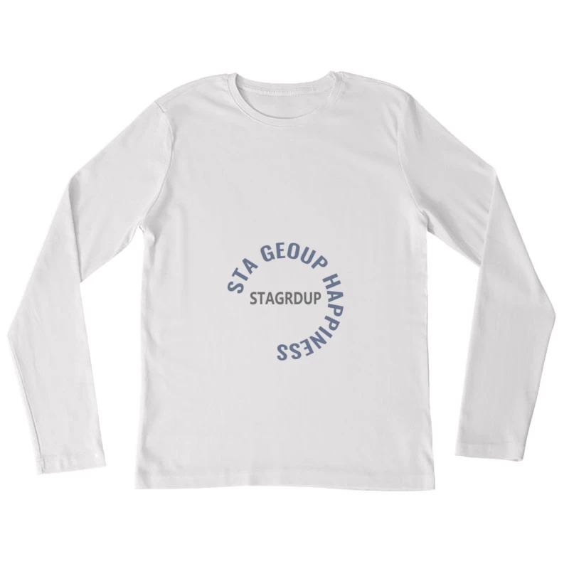 Design testuale elegante in cerchio moderno Maglietta maniche lunghe Donna