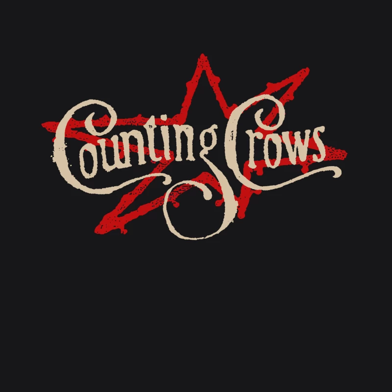 Counting Crows Blue Script Star Male Pullover Hoodie