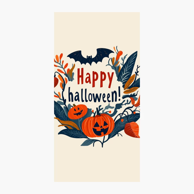 Festive Halloween Illustration with Pumpkins and Autumn Motifs iPhone Case