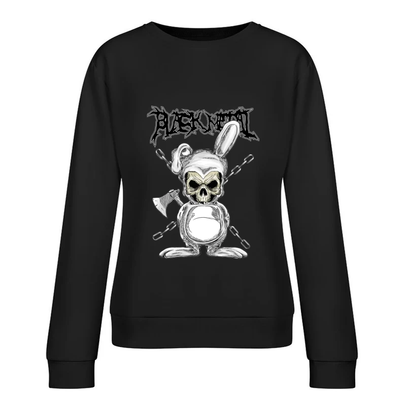 Düstere Schädelhase Illustration Damen Pullover Sweatshirt