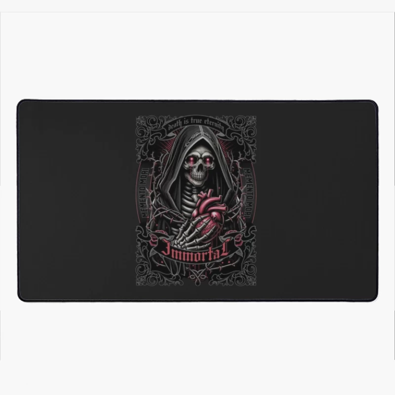 Gothic Immortal Reaper with Anatomical Heart Desk Mat