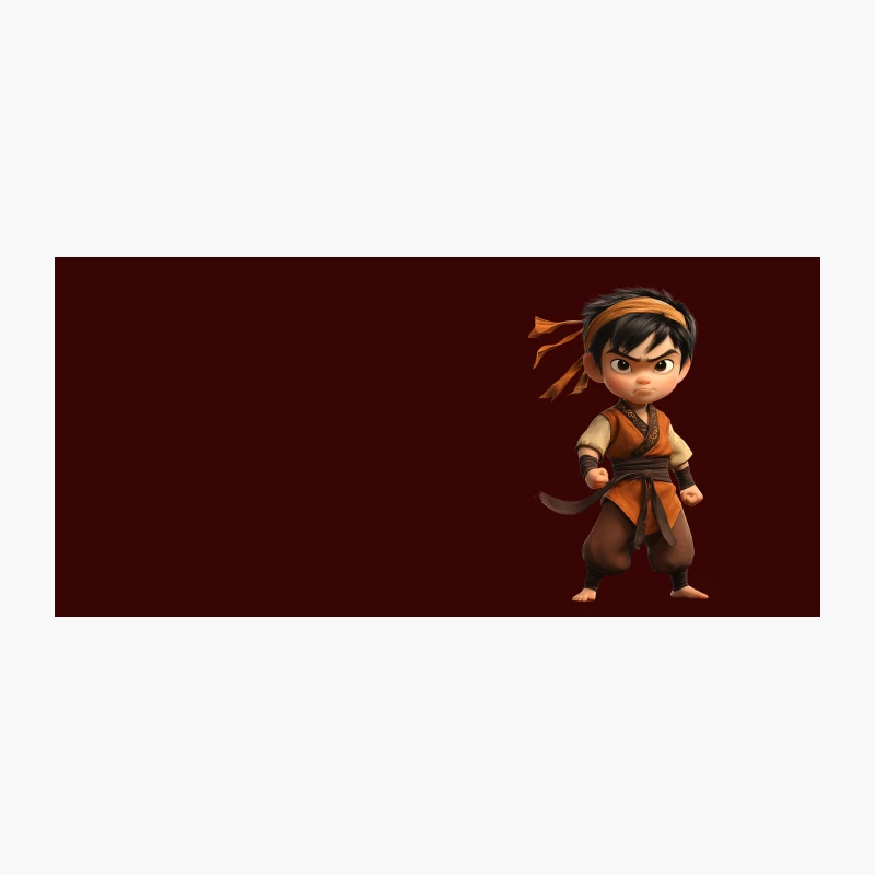 Determined Young Animated Martial Artist in Asian-Inspired Attire Coffee Mug