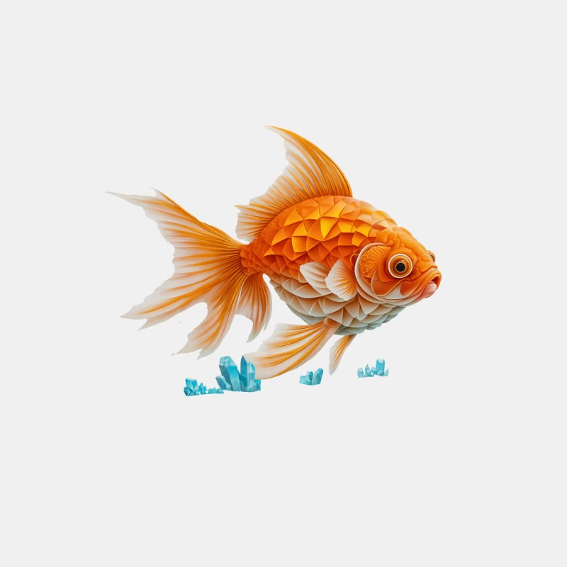 oldfish fish aquarium crystals cartoon illustration orange 3D Male Tank Top