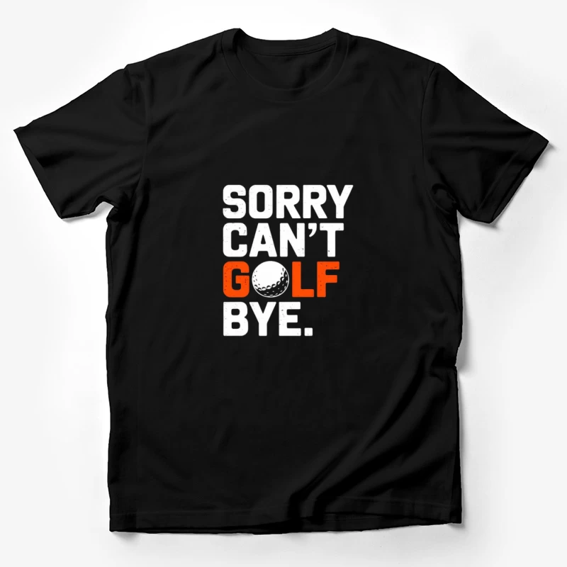 Orange Golf Text Typography on White Minimal Background Male T-Shirt