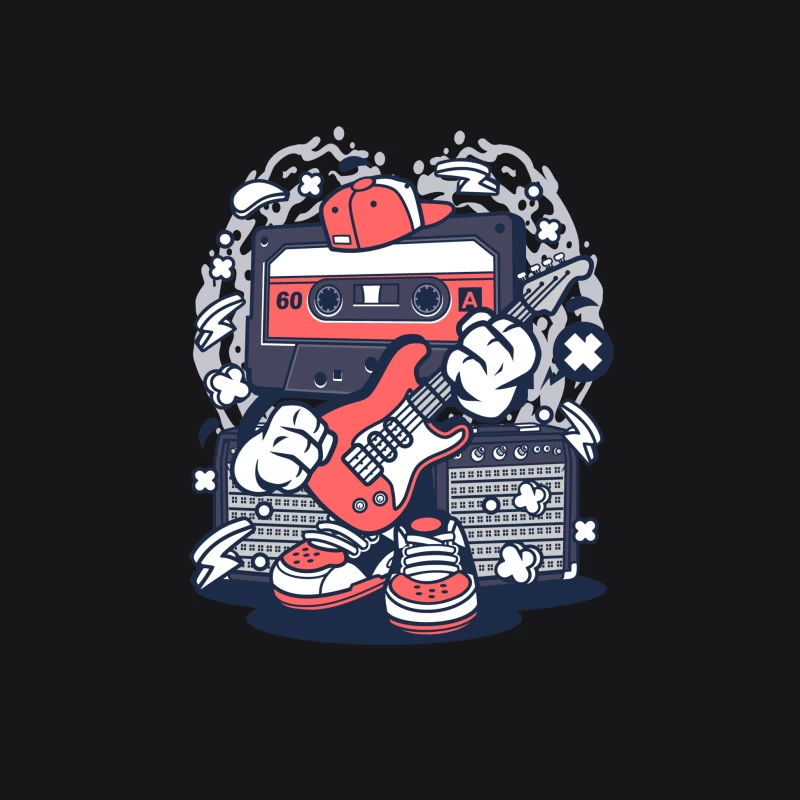 Cassette rétro avec guitare Femme Sweat à capuche