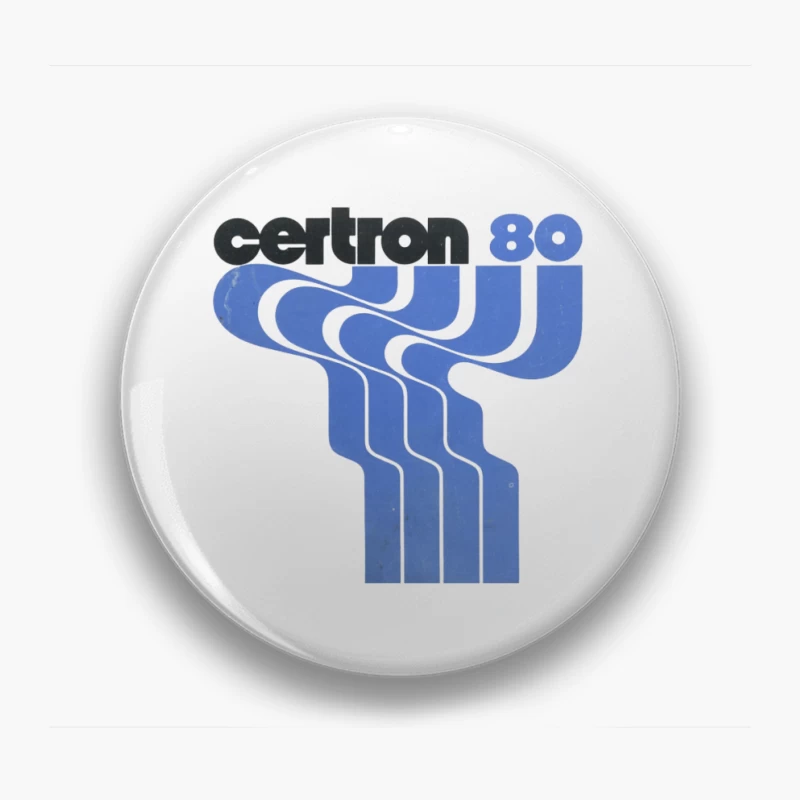 Vintage Certron 80 Blue Wave Logo Design Pin