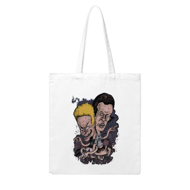 Beavis and Butt-Head Cartoon Art Cotton Tote Bag