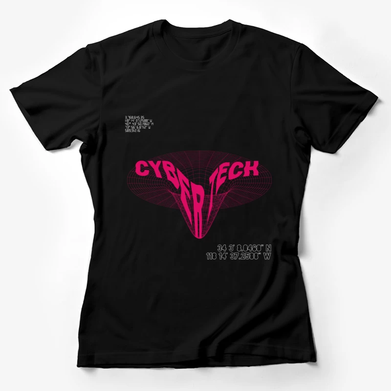 Cyber Tech 3D Gitter Illustration Damen T-Shirt