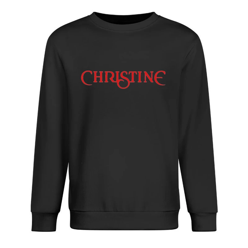 Christine (1983) Classic Horror Movie Logo in Red Typography Male Pullover Sweatshirt