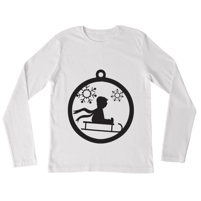 Boules de Noël et Traîneau Femme Manches Longues T-Shirt