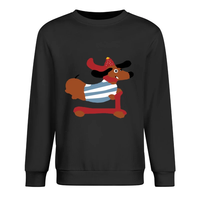 Spielzeughund mit Hut auf Roller Herren Pullover Sweatshirt