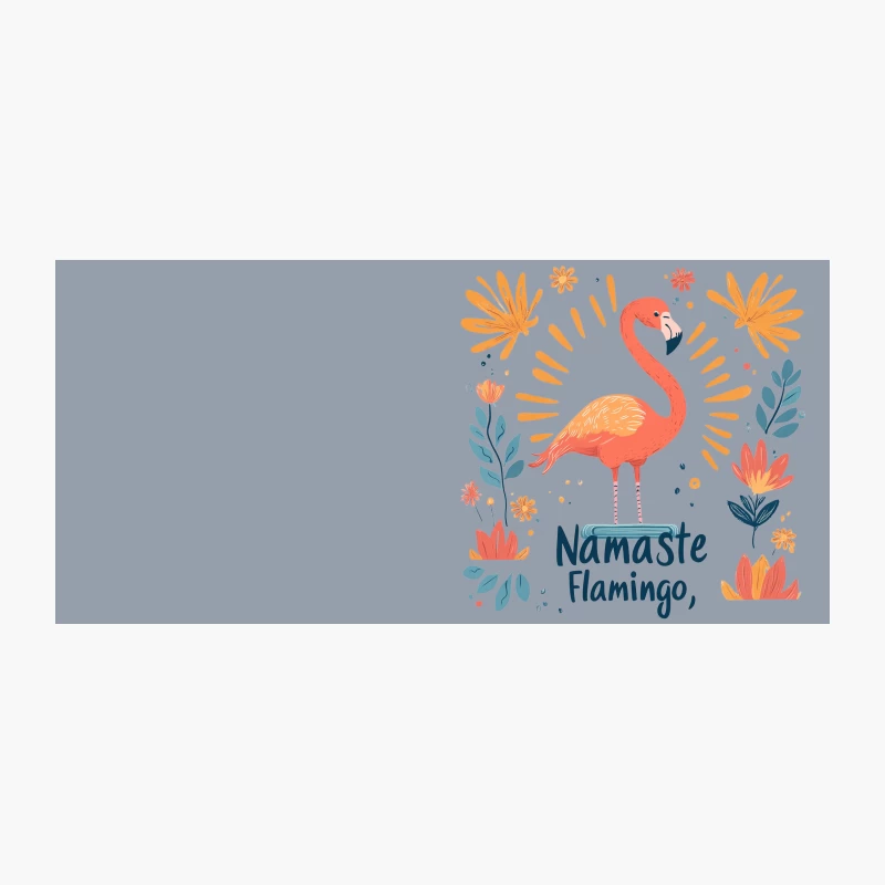 Colorful Tropical Flamingo Illustration with Namaste Message Coffee Mug