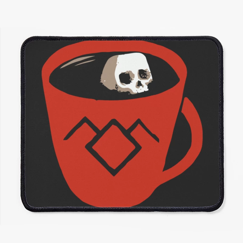 Red Coffee Mug with Owl Logo Design Mouse Pad
