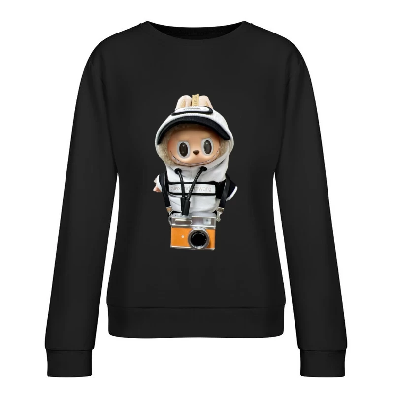 Stilvolles Kuscheltier mit Kamera Damen Pullover Sweatshirt