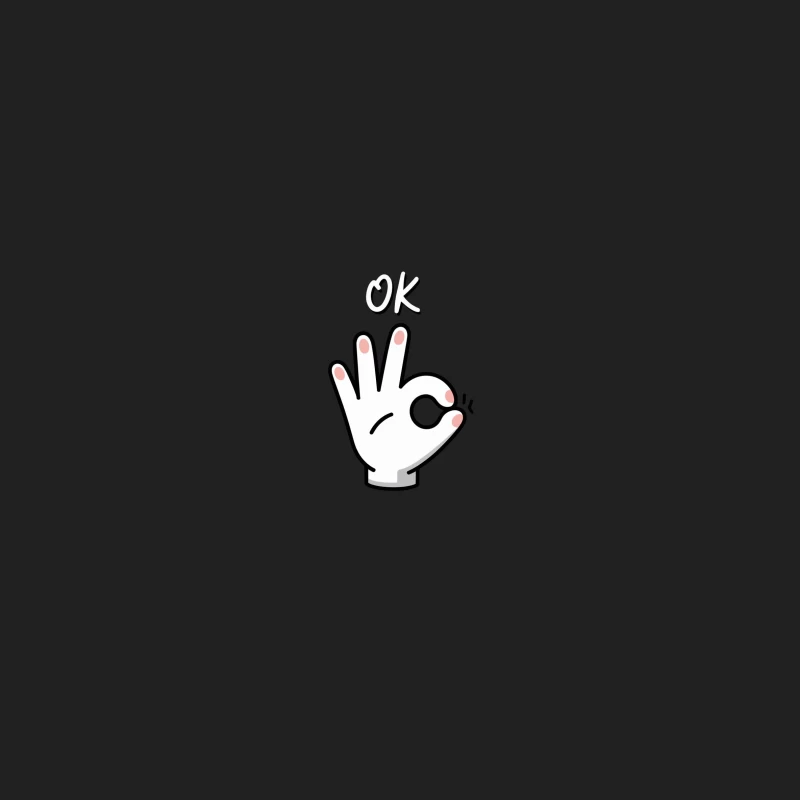 Cartoon OK Hand Gesture Illustration: Universal Symbol of Agreement Bucket Hat