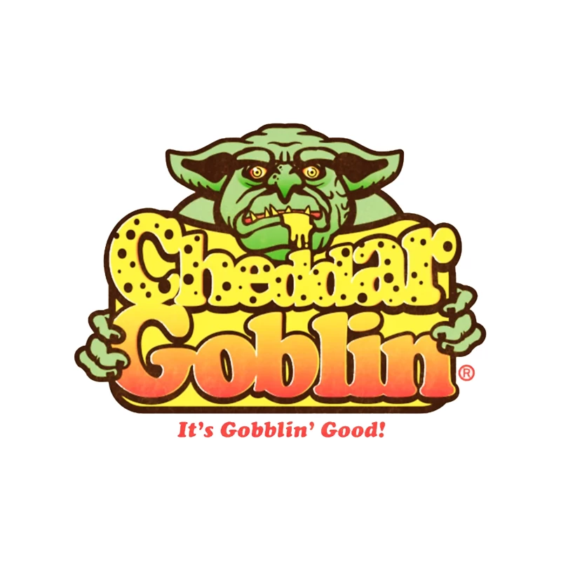 Retro Goblin Character Food Logo with Yellow Typography Throw Pillow