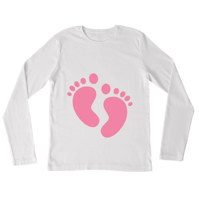 Empreintes de Pas Roses Femme Manches Longues T-Shirt