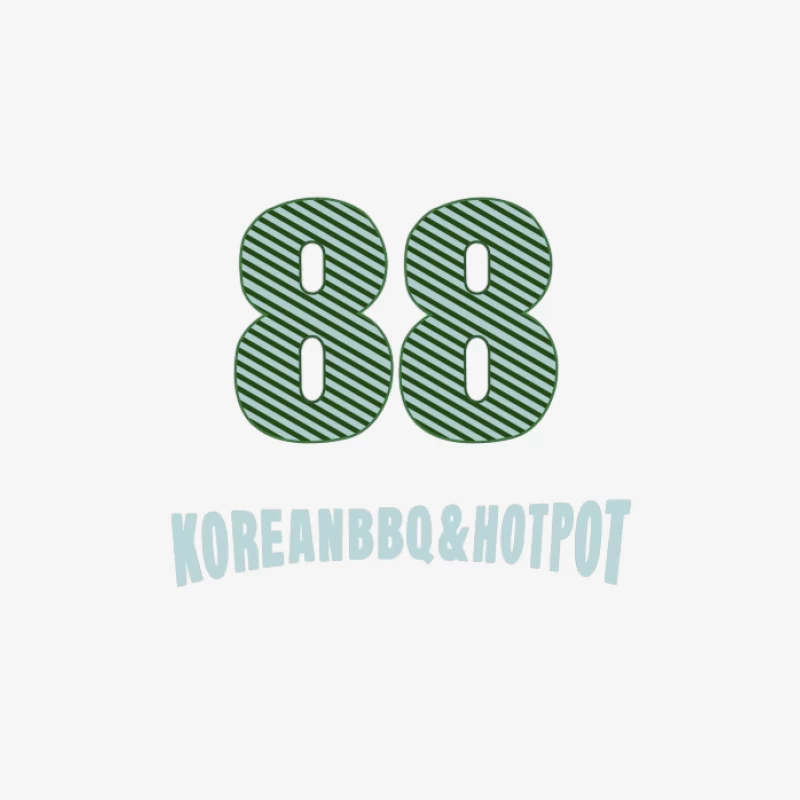 88 Korean BBQ & Hotpot Logo Design Herren Pullover Sweatshirt