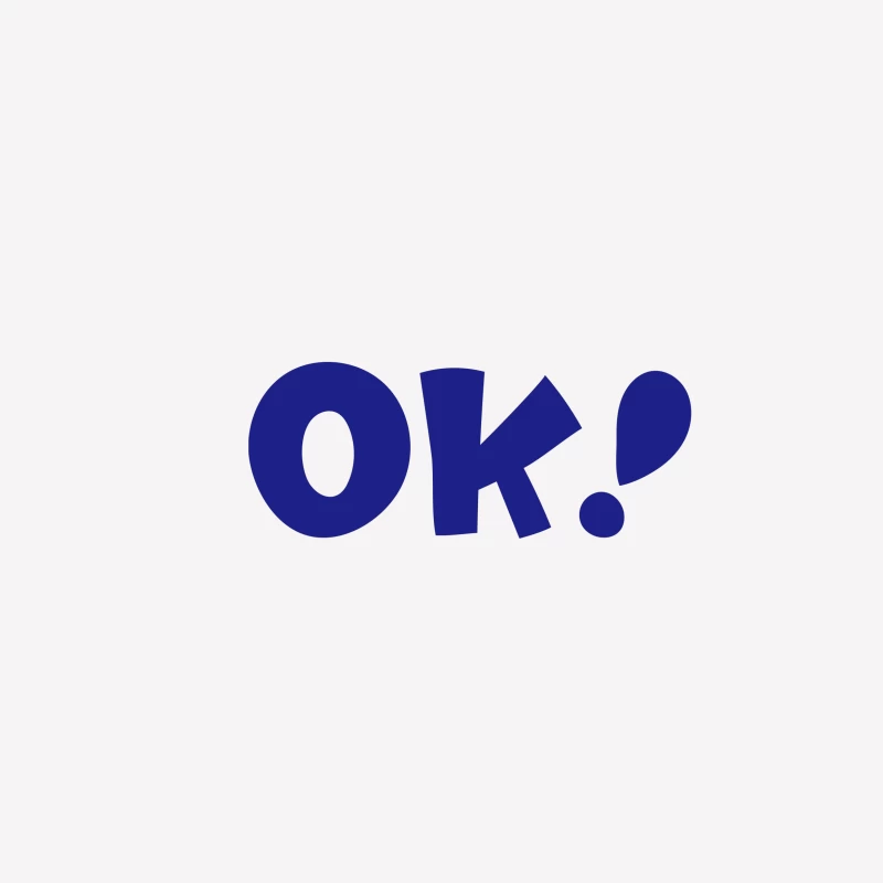Blaue OK-Grafik auf weiß Herren T-Shirt