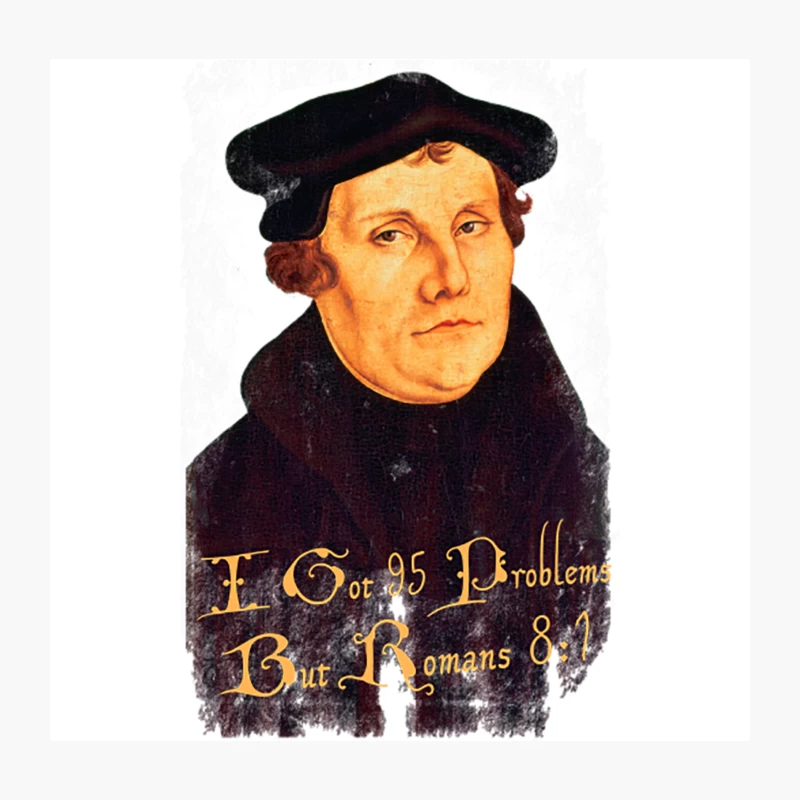 Martin Luther - 95 Problems but Romans 81, distressed Throw Pillow