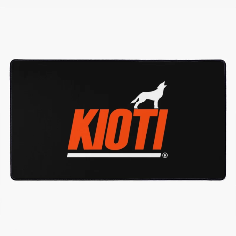 Kioti Farm Equipment Brand Logo with Wolf Silhouette Desk Mat