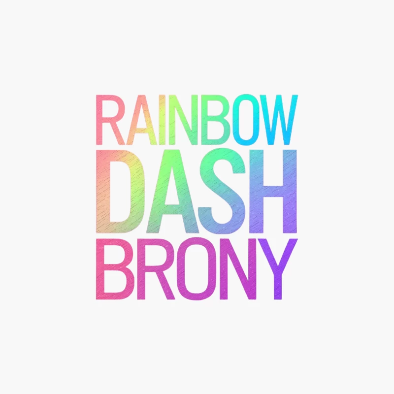 Colorful Rainbow Text: My Little Pony Brony Fandom Typography Cotton Tote Bag