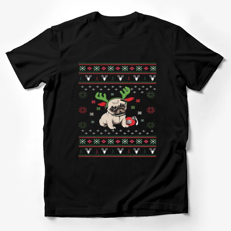 Chien de Noël avec bois de renne Homme T-Shirt