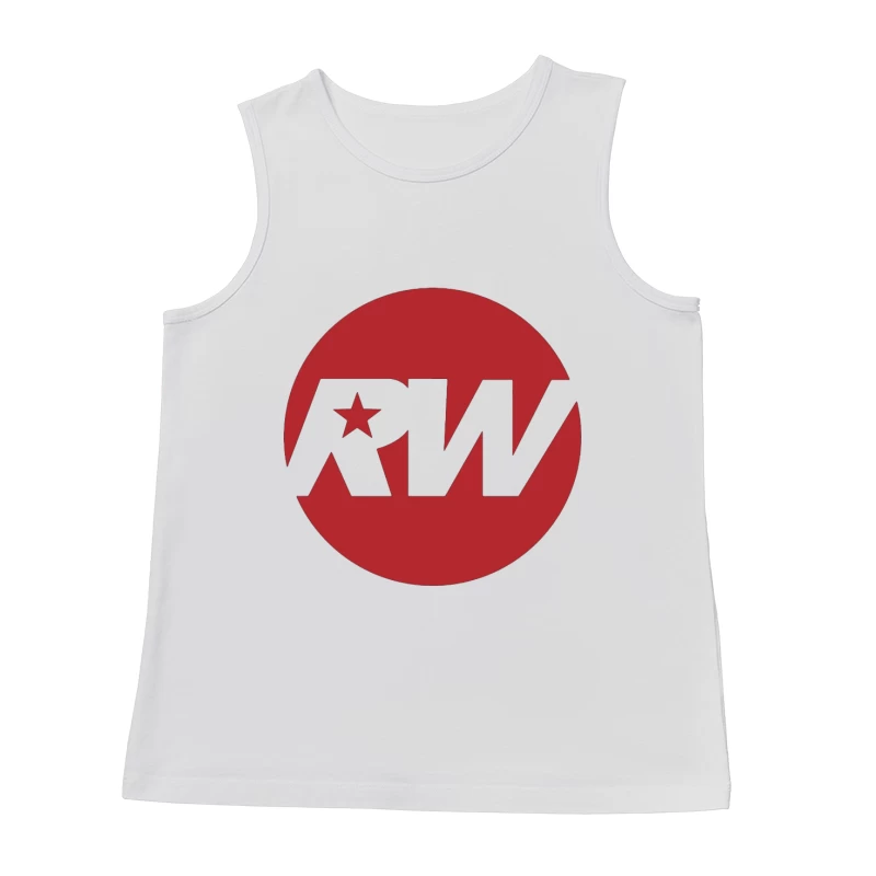 Red and White RW Star Logo Design Male Tank Top