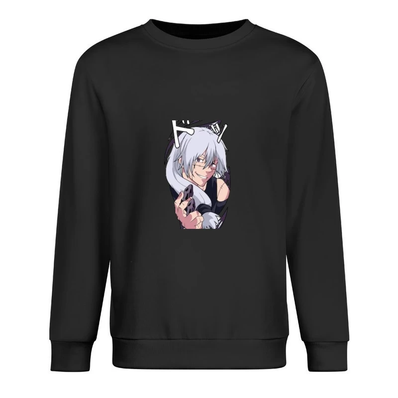 Manga-Charakter mit grauen Haaren Herren Pullover Sweatshirt