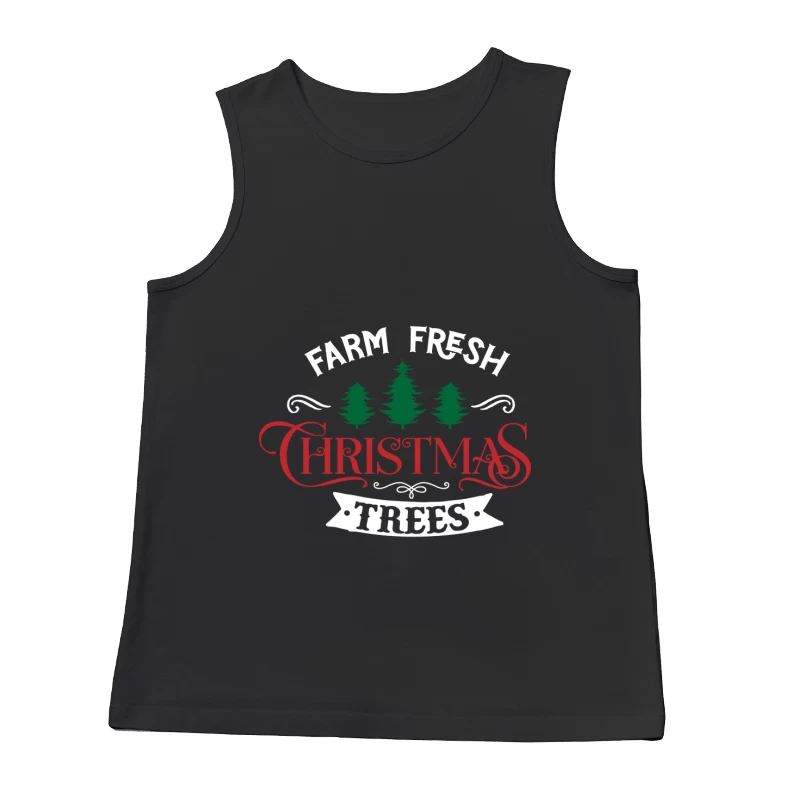 Affiche de vente de sapins de Noël frais de la ferme Homme Débardeur