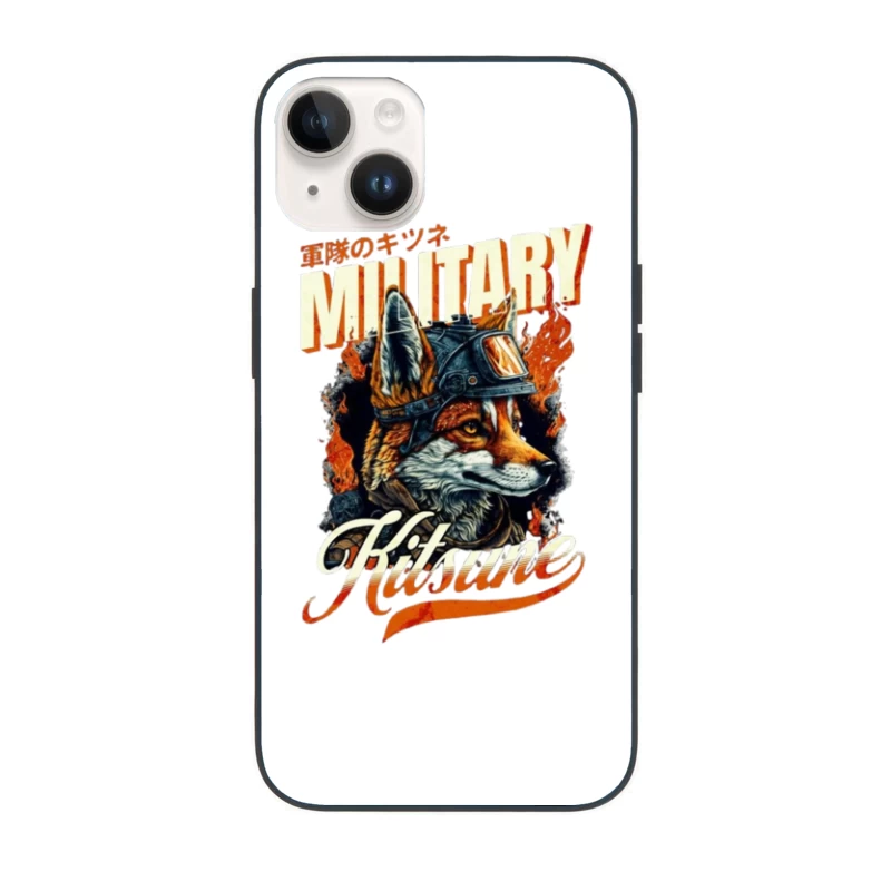 Military Fox: Japanese Vintage Style Helmet Design iPhone Case