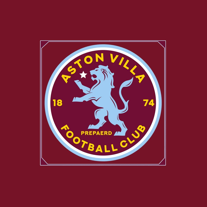 Aston Villa Football Club Historic Crest with Rampant Lion Throw Pillow