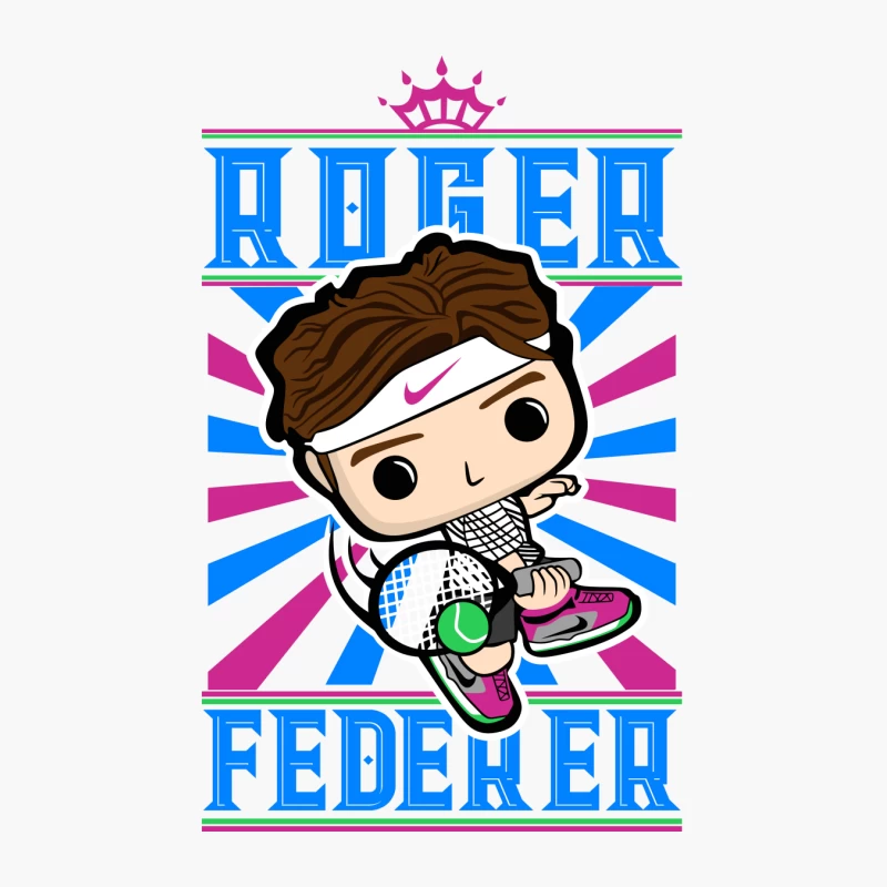 Roger Federer Cartoon Character Cotton Tote Bag