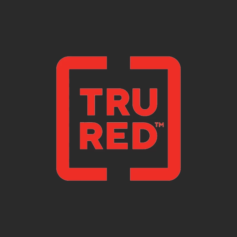 TruRed Minimalist Square Logo Design in Red and White Baseball Cap