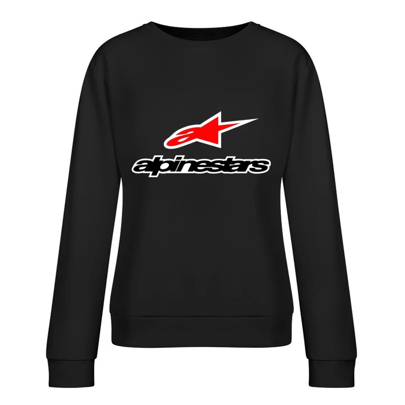 Alpinestars Motorsport Brand Logo with Red Star Design Female Pullover Sweatshirt