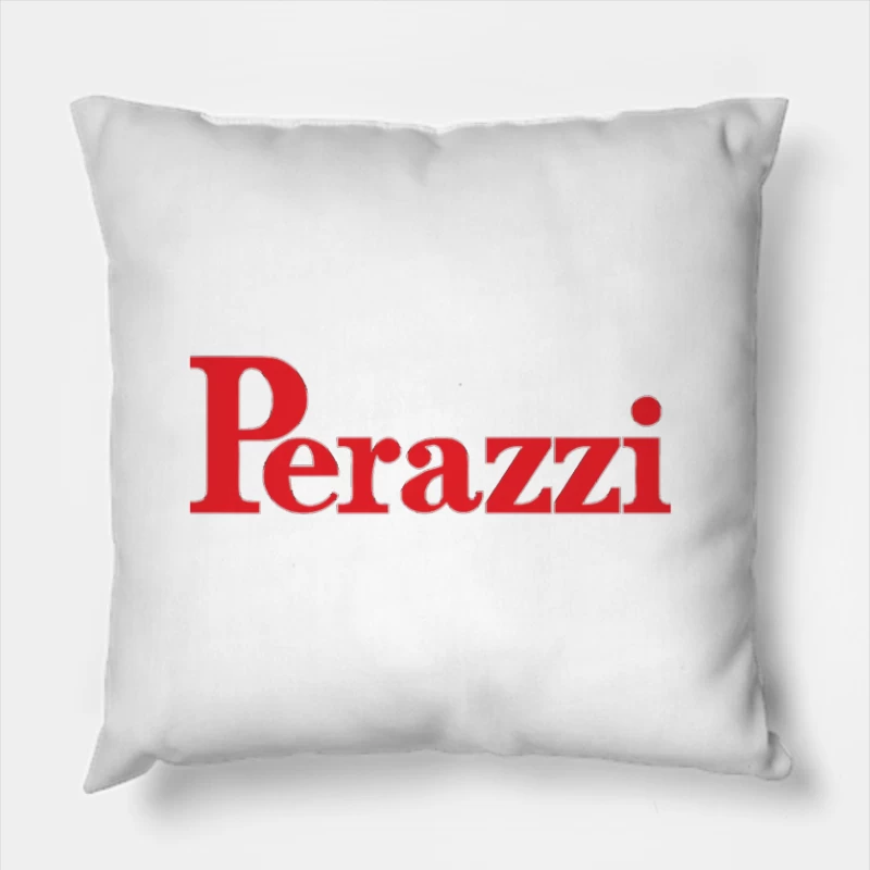 Perazzi Red Logo Typography Throw Pillow