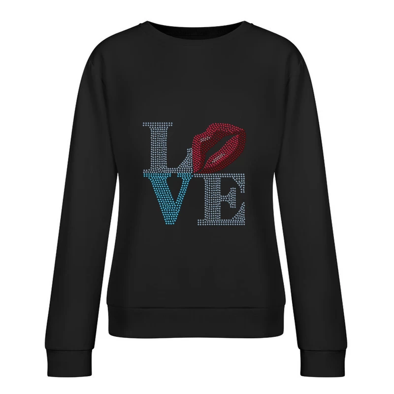 Liebe Design mit Lippen Damen Pullover Sweatshirt